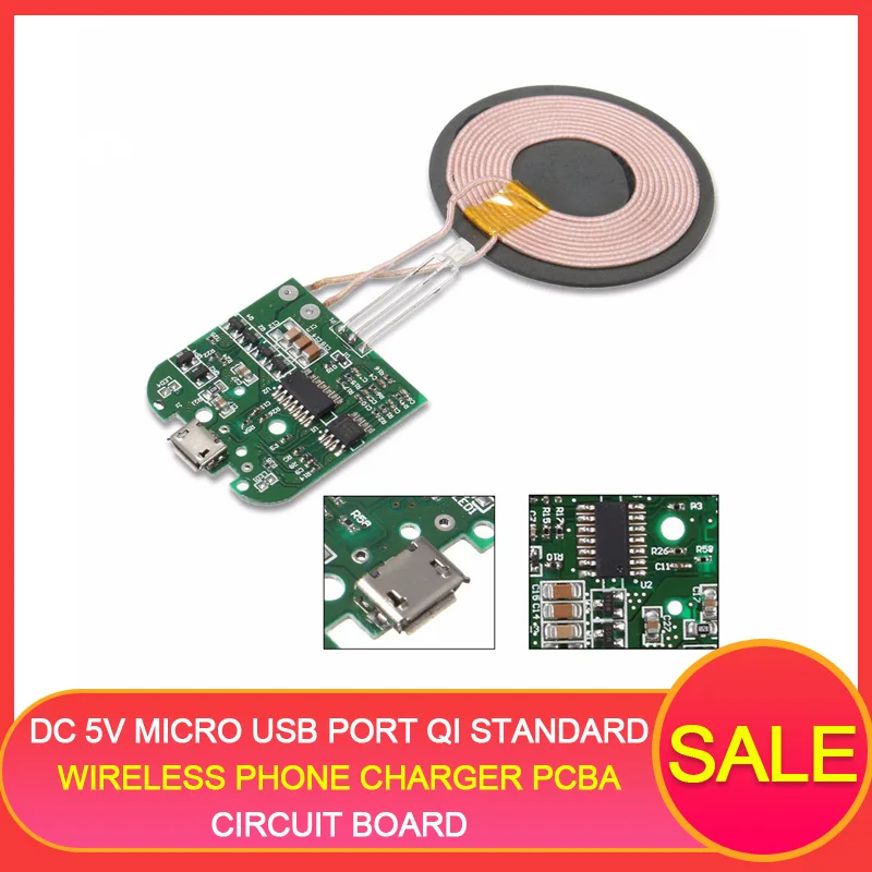 DC 5 В Micro USB порт Qi Стандартный беспроводной телефон зарядное устройство PCBA печатная плата+ катушка беспроводной зарядки DIY смартфонов без кабеля