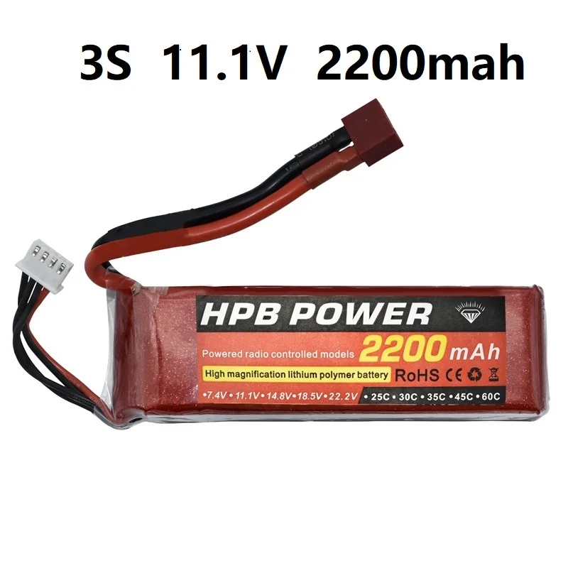 

3S 11.1V 2200mAh 35C Lipo Battery 3S LiPo Battery 11.1V Lithium-Polymer Battery For RC Helicopters Car Boat RC Drone Battery HPB