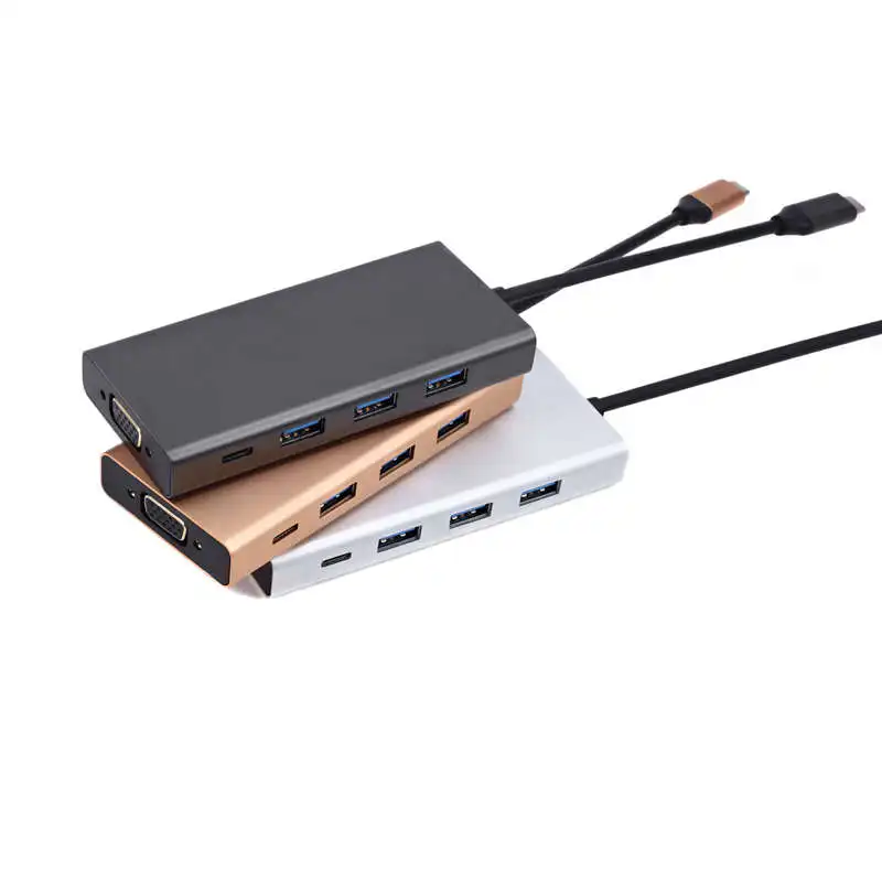 Горячий TTKK 5 в 1 USB C концентратор usb type 3 (совместимый Thunderbolt 3) к VGA VGA/USB 0 USBC PD порт для