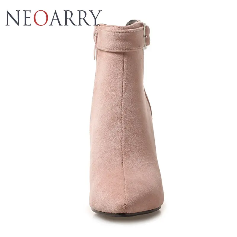 Neoarry на молнии Botas Mujer ботильоны высоком каблуке с острым носком для Для женщин