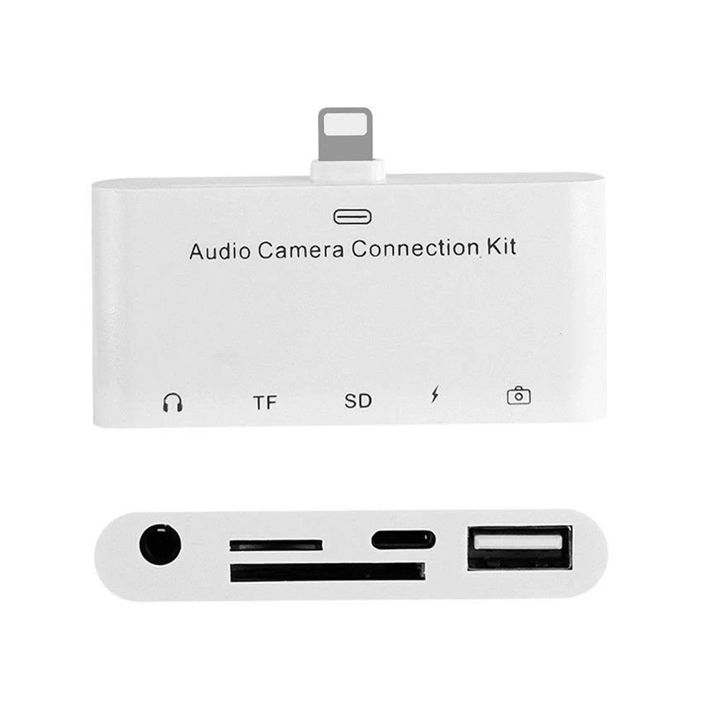 5 в 1 8-контактный адаптер для SD камеры USB OTG 3 мм аудио разъем TF Micro-Reader комплект