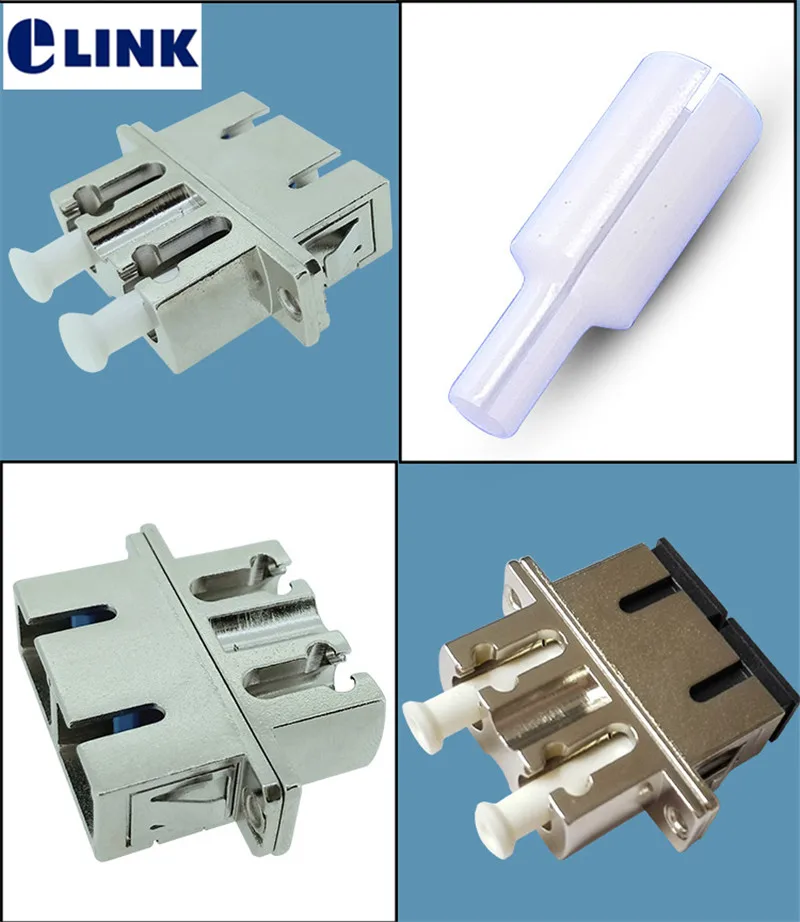 LC-SC hybrid adapter duplex fiber optic connector female to female metal housing green blue black coupler free shipping ELINK
