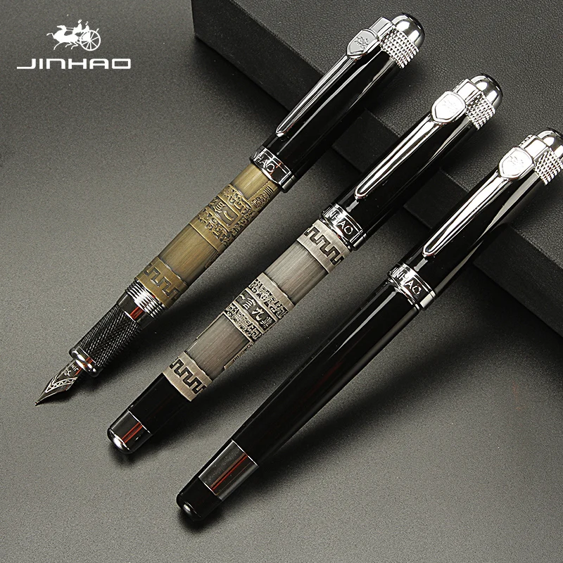 JINHAO 189 fountain pens brand metal pen school office Stationery writing materials business gift with 5pcs ink sac | Канцтовары для