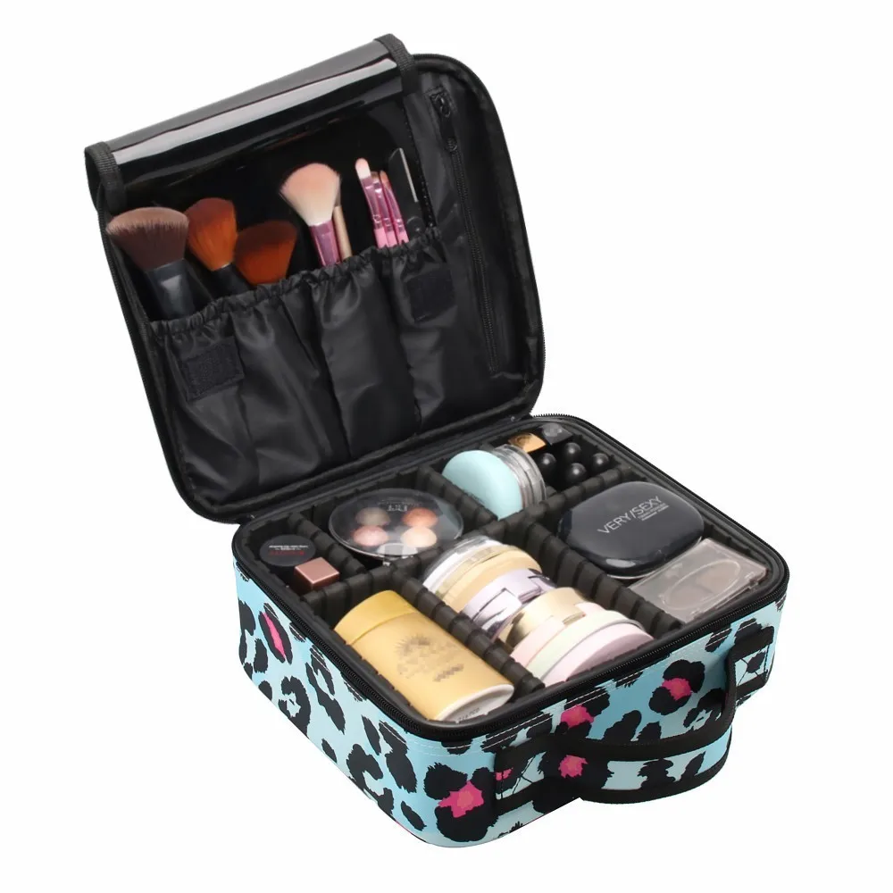 Deanfun макияж Чехол Синий леопардовый узор водостойкая косметическая сумка