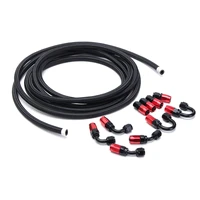 5m an6 black stainless steel braided nylon hose fuel pipe oil cooler system adapter kit 6an 04590180degree hose end fitting