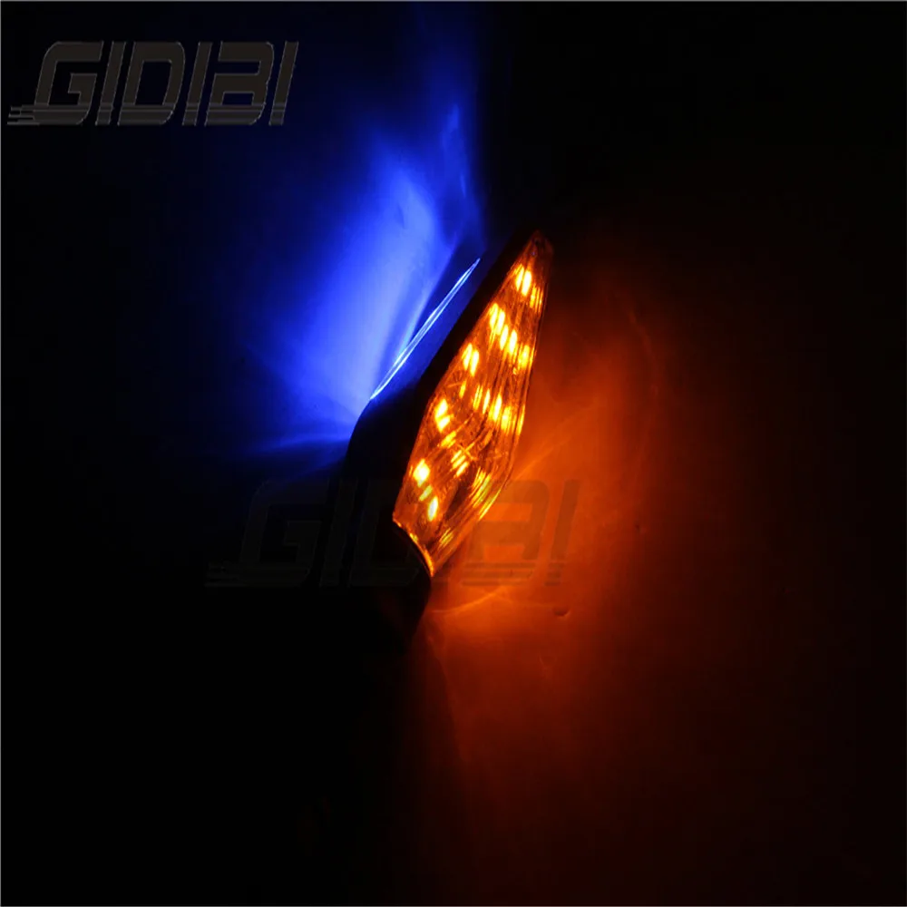

2X Universal Motorcycle LED Blinker Turn Signal Indicators Amber Light Black