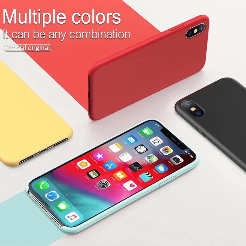 Роскошные жидкий силикон чехол для iPhone 7 8 6 6s Плюс Гладкая яркий силиконовый X 10 Xs