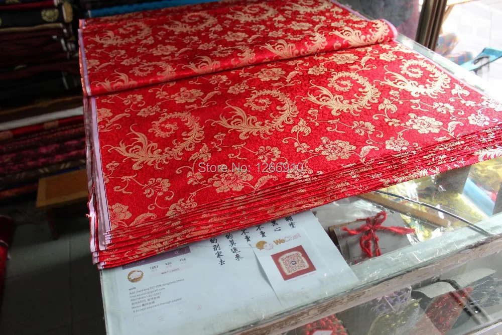 Китайская шелковая парча тканая Дамасская ткань cheongsam Подушка красная задняя