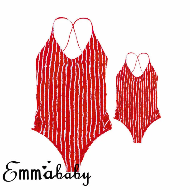 Семейные комплекты купальник для мамы и дочки купальники 2018 девочек Для женщин