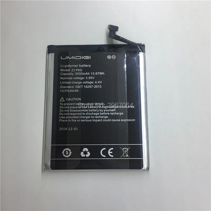 Аккумулятор на мобильный телефон для UMIDIGI Z2 pro 6 2 дюйма P60 3550 мАч длительное время