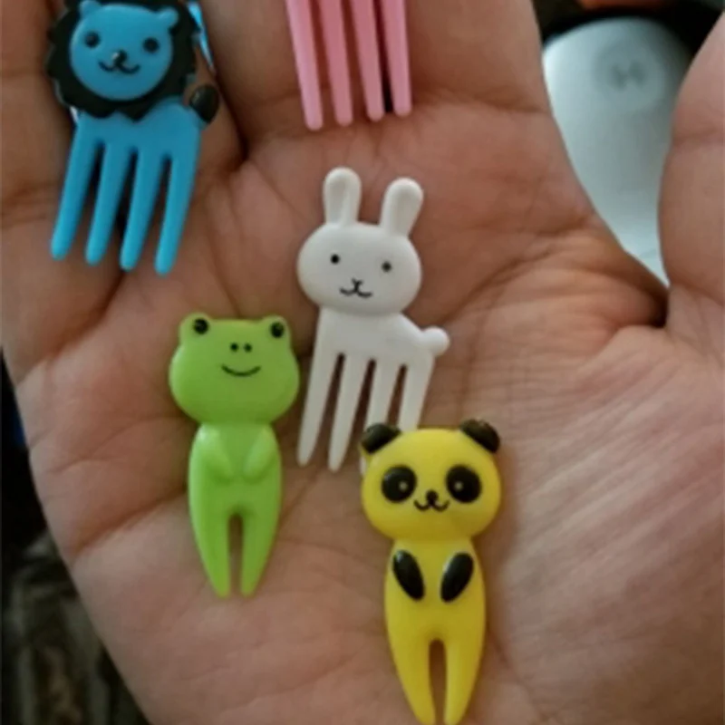 10 ⑤ упак. Животные фермы фрукты вилка мини мультфильм детей закуска пирог десерт