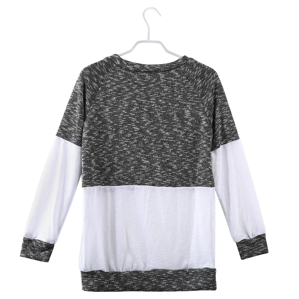 Autumn Winter Long Sleeve Sweater Women Patchwork Tops Womens O-Neck Loose Pollovers Knitting Femme Plus Size |