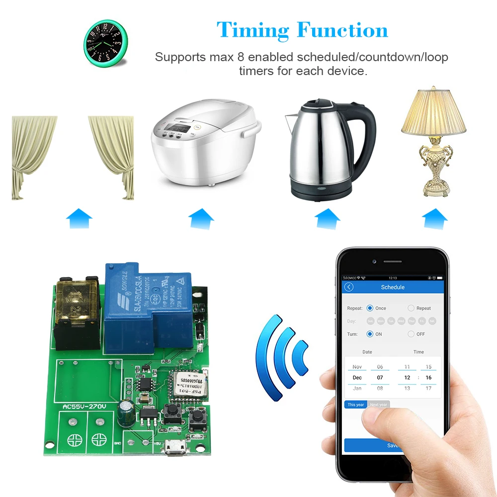 USB DC5V 30A модуль Wi Fi переключатель беспроводного стандартного телефона APP
