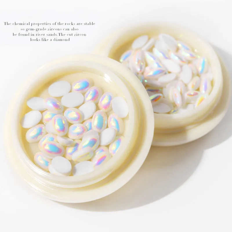 1 коробка белых кристальных жемчужин стразы разных размеров с плоским дном 3D