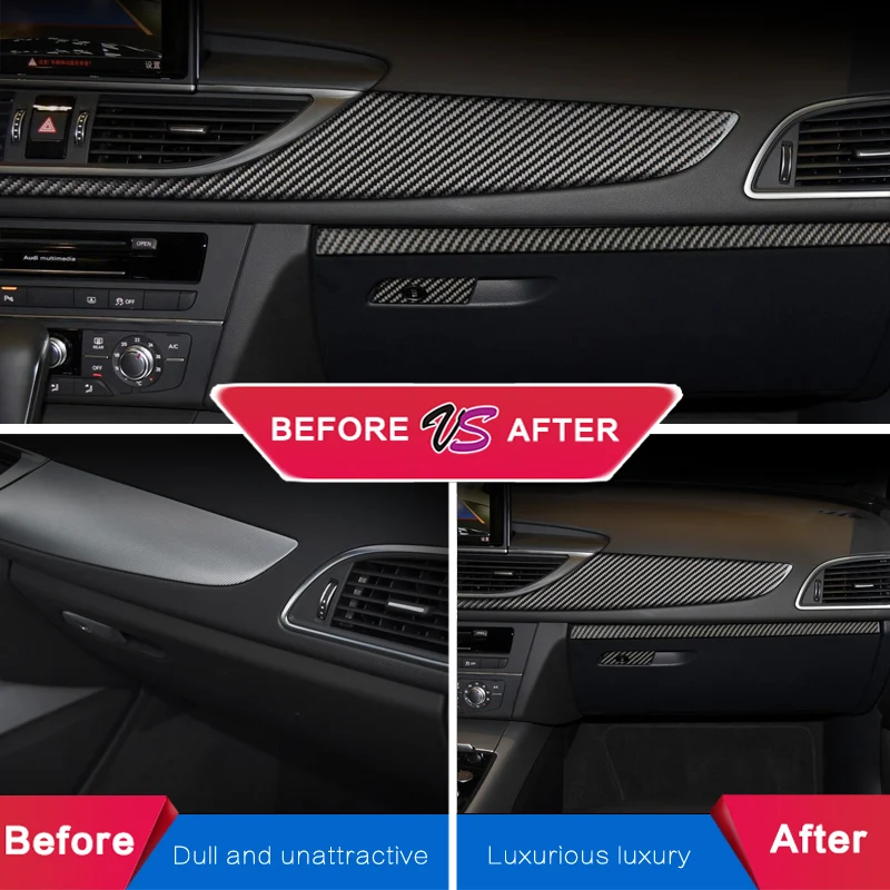 Для Audi A6 C7Accessories центральной консоли углеродного волокна интерьер украшения для