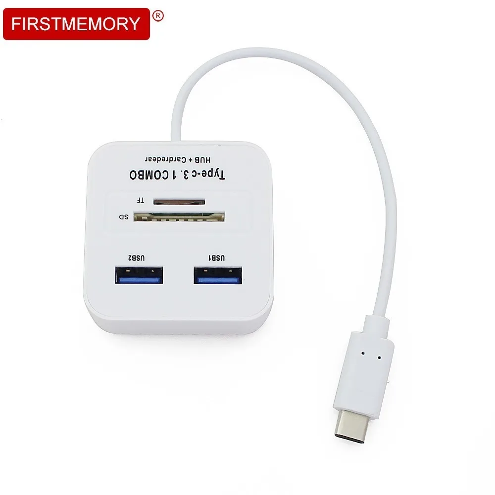 Тип C концентратор USB 3 1 комбо Высокоскоростной Мульти 0 разветвитель 4 порта с TF/SD