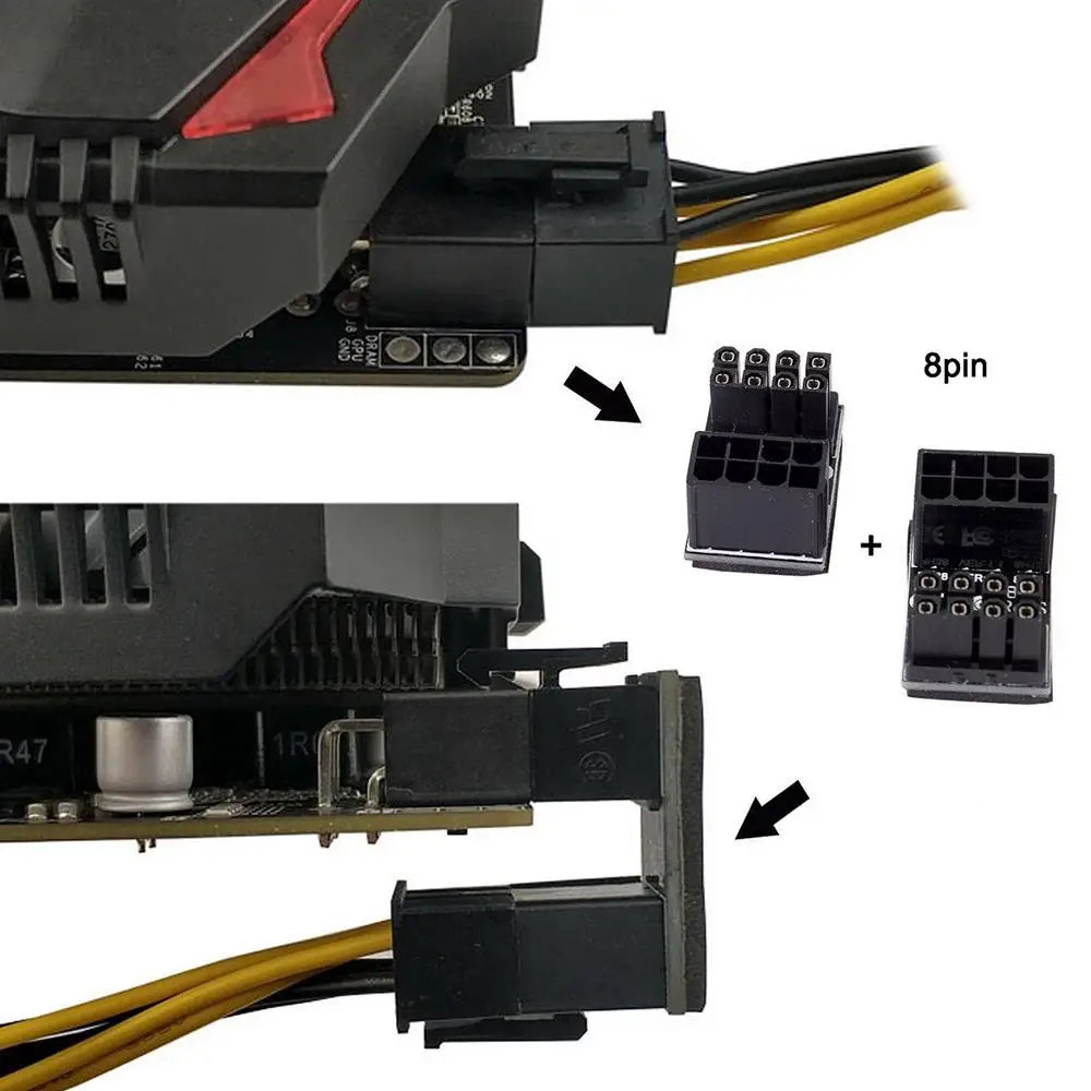 Atx 8pin Male 180 градусов угловой до Женский адаптер питания для настольных