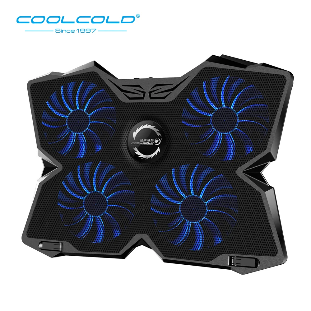 Охлаждающая подставка COOLCOLD для ноутбука с четырьмя вентиляторами светодиодная