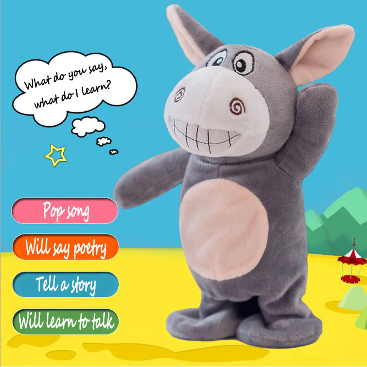 Electronic Talking Donkey Cows Plush Toy Cute Speak Music and Walk Dolls Pets | Игрушки и хобби