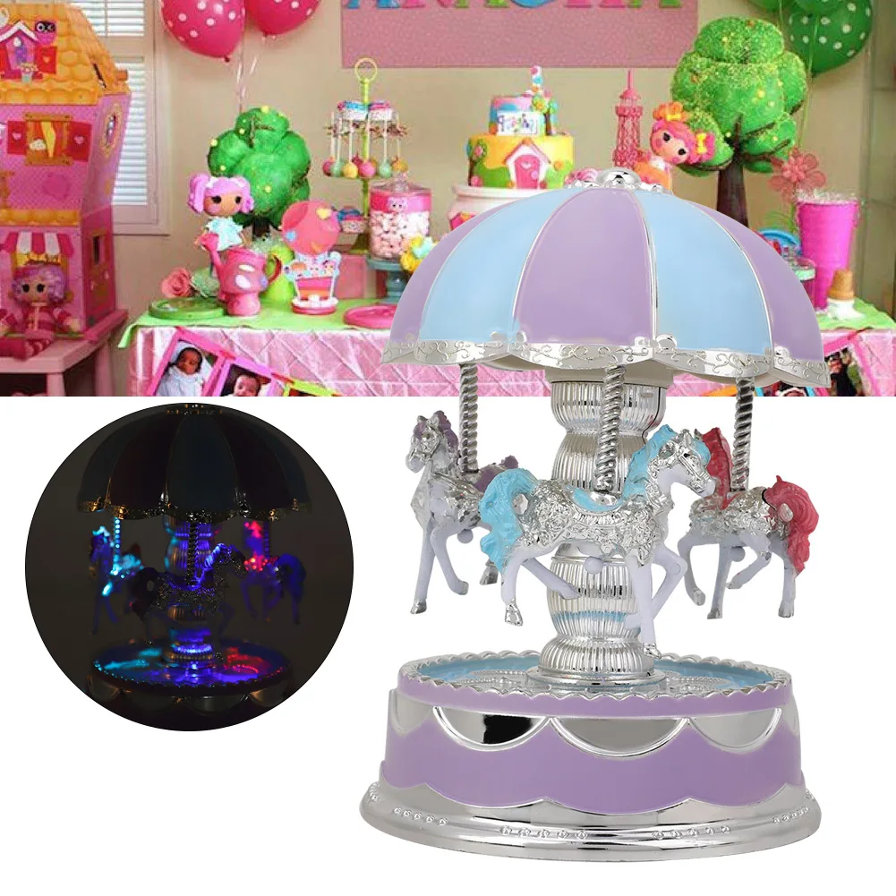 1 шт. романтическая восьмицветная карусель светлый цвет сменная музыка копилка