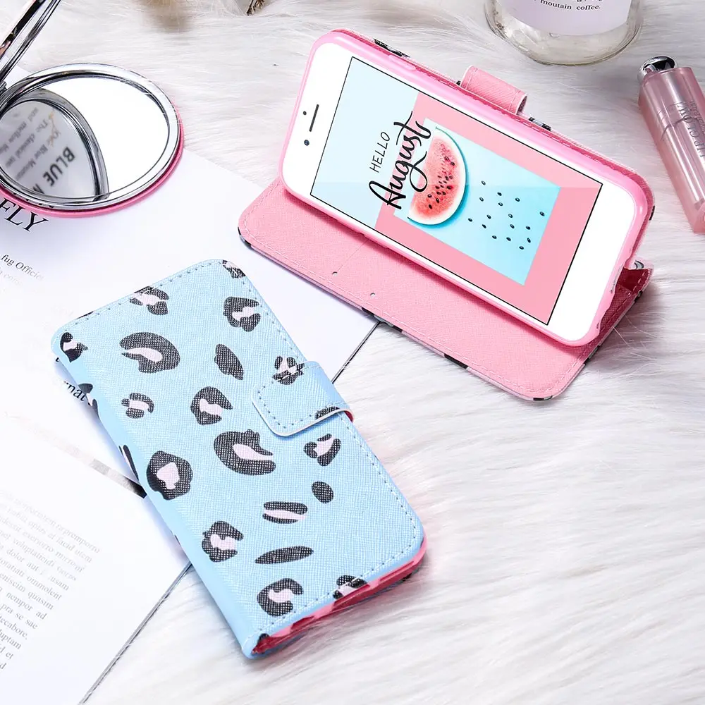 KISSCASE модный леопардовый рисунок кожаный чехол для телефона samsung Galaxy Note 8 9 S8 S9 S10E S10