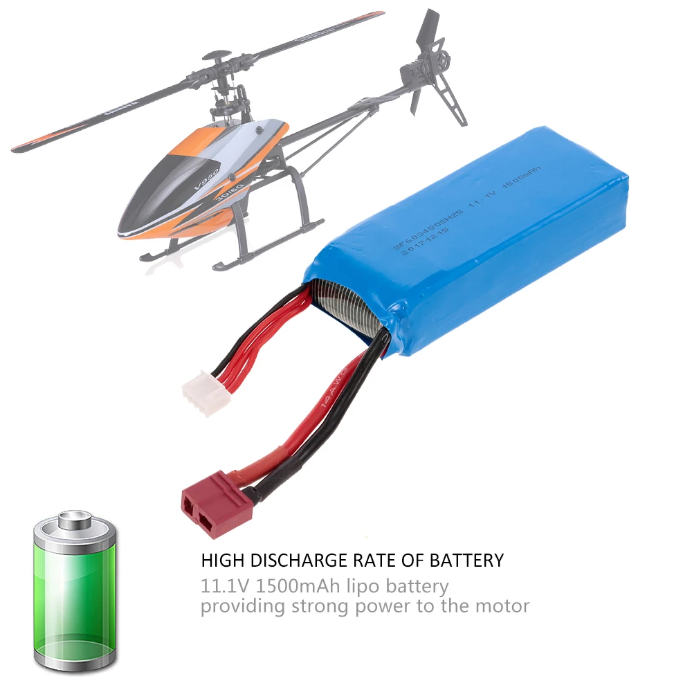 Аккумулятор для радиоуправляемого вертолета 11 1 В 1500 мАч Lipo аккумулятор WLtoys V950 6CH