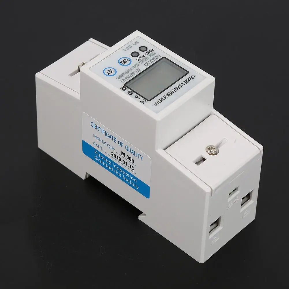 Single Phase 2P LCD Din Rail Electricity Power Consumption Wattmeter Energy Mete DDM35SD 15-60A High Quality | Инструменты