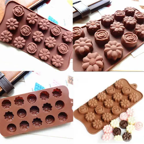 Нам силиконовые цветок DIY украшения торта Плесень Конфеты Cookies шоколад для