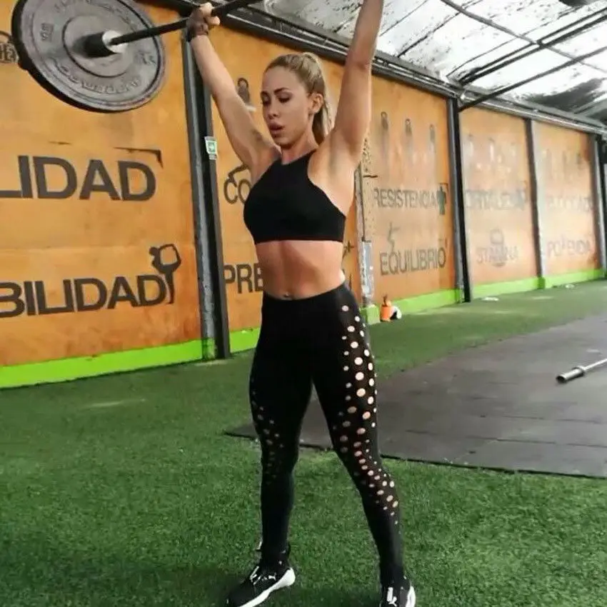 2021 женские штаны для йоги черные обтягивающие длинные леггинсы в горошек фитнеса