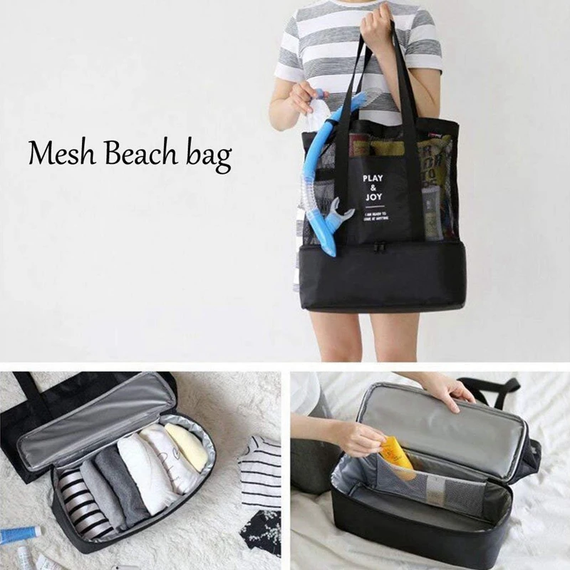 2 в 1 сетчатый пляжный карман на молнии со встроенной крутой сумкой невидимая