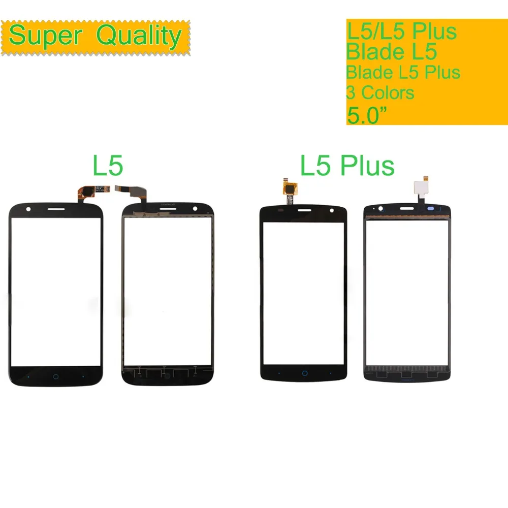 10 шт./лот сенсорный экран дигитайзер для ZTE Blade L5 Plus L5Plus Сенсорная панель Сенсорный