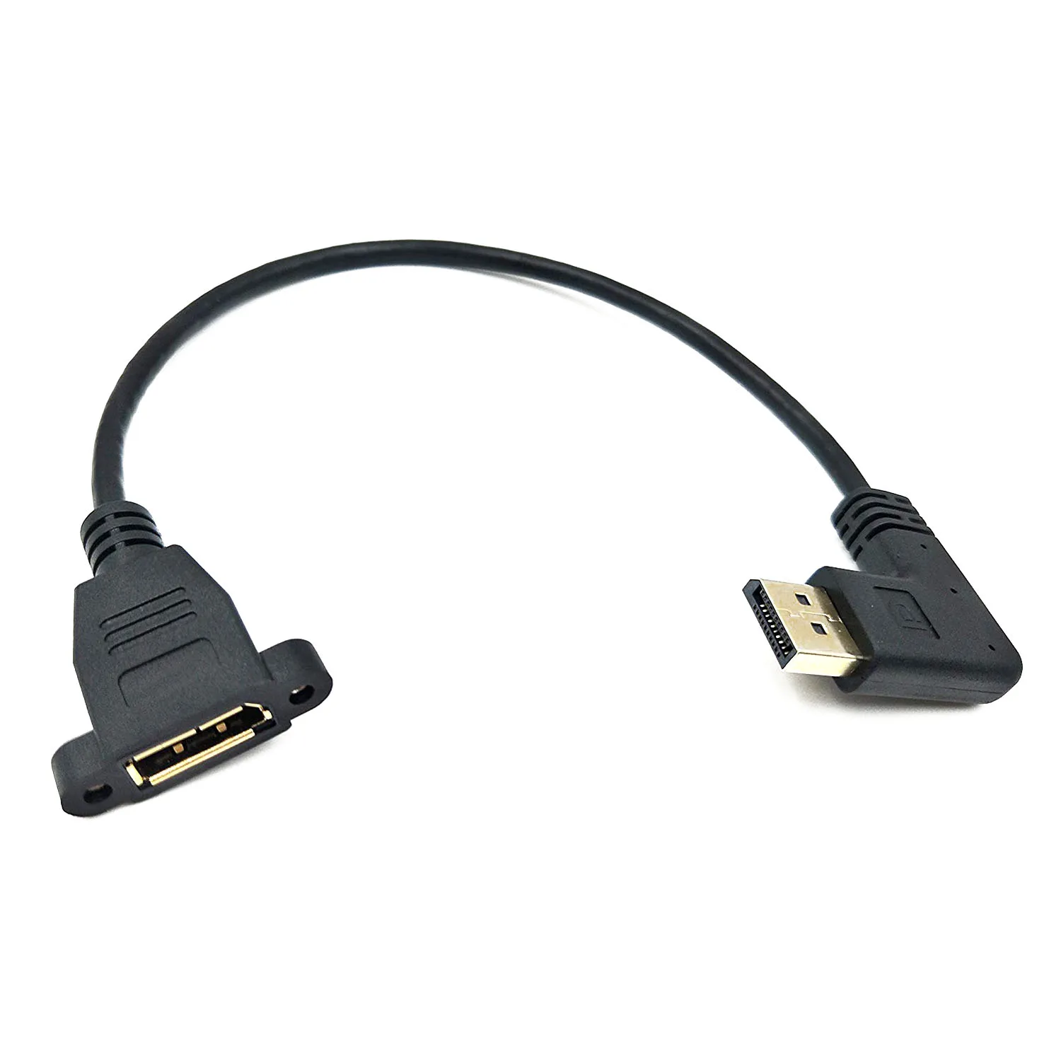 OPQ DP к кабелю 12 дюймов/30 см 90 градусов Displayport (DP) Male to DisplayPort Female с резьбовым
