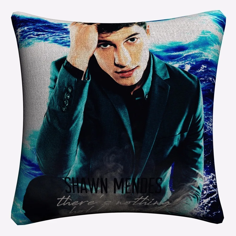 Декоративная подушка Shawn Mendes из хлопка и льна 45x45 см|Наволочки| |