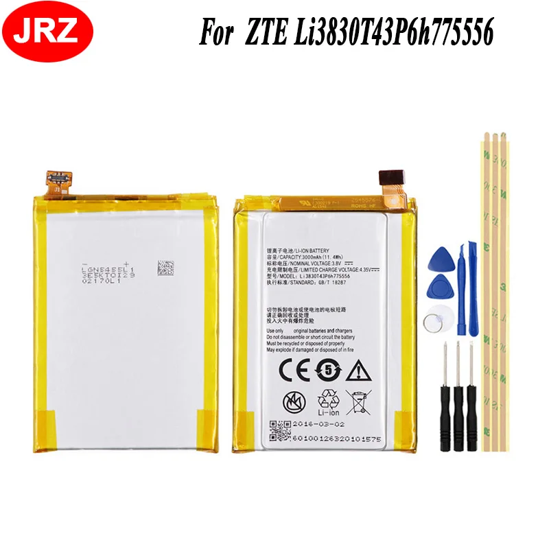 Аккумулятор Li3830T43P6h775556 для ZTE Axon A1 AXON A2015 Tianji TD LTE Dual Blade V7 Max 3000 мАч 3 8 в|Аккумуляторы