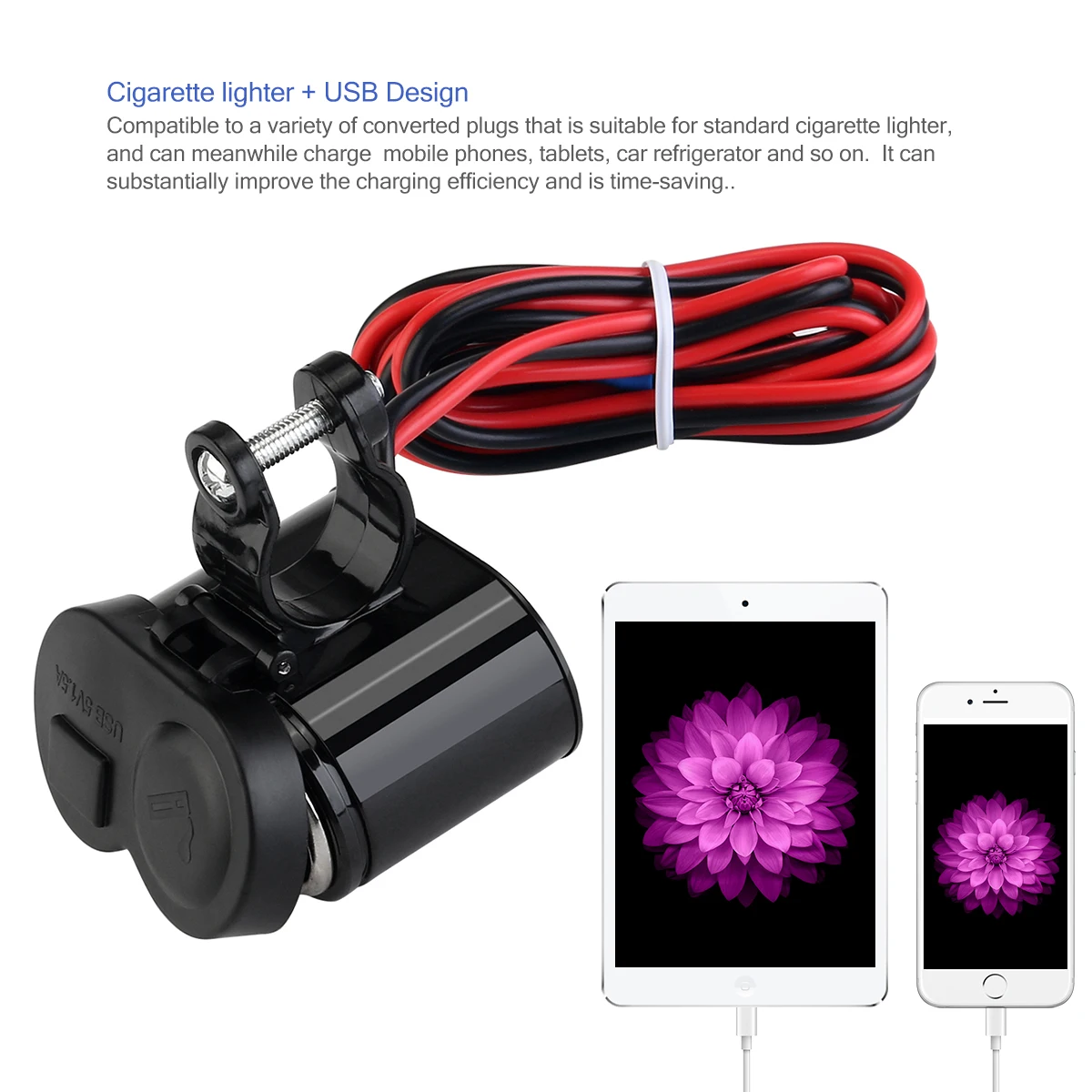 TINKSKY 12 24 V мотоцикл USB порт питания гнездо для автомобильного прикуривателя