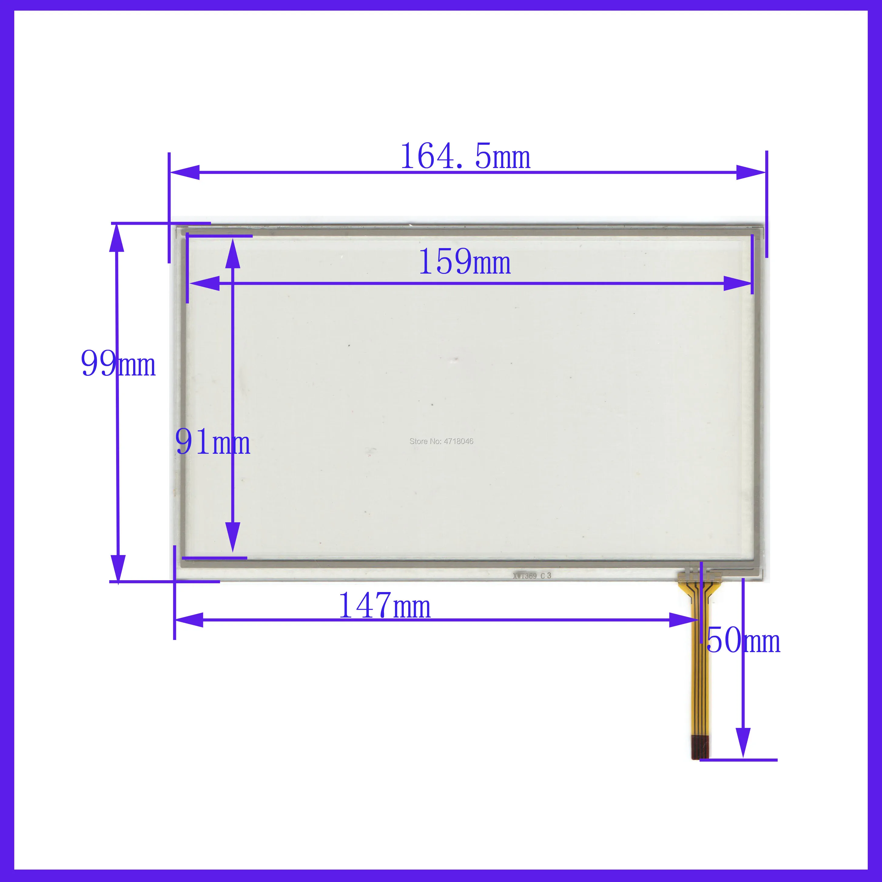 

ZhiYuSun wholesale XWT369 164*99mm 7inch 4lines resistance screen for car DVD redio this is compatible 164*99