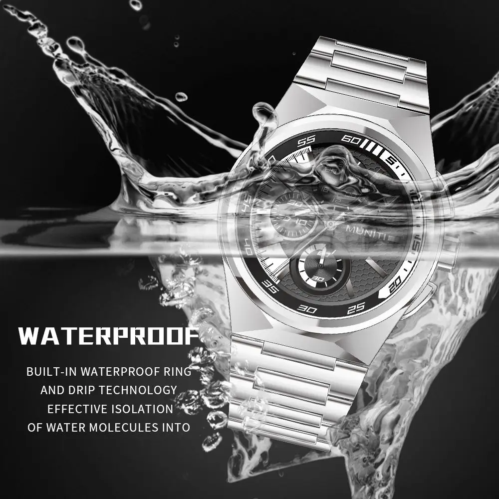 MUNITI мужские новые модные спортивные военные кварцевые часы сплав люксовый бренд