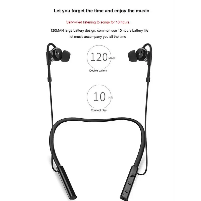 Sports Bluetooth Headset Wireless Neckband Waterproof Magnetic Earphones Sweatproof Bass Sound Earbuds For Gorsun E10 | Электроника