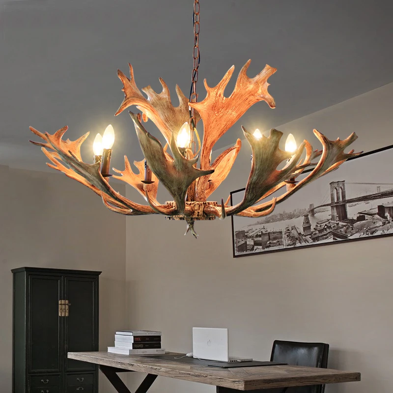 SETTEMBRE современные и американские 6-Lights Antler люстры освещение столовая гостиная бар