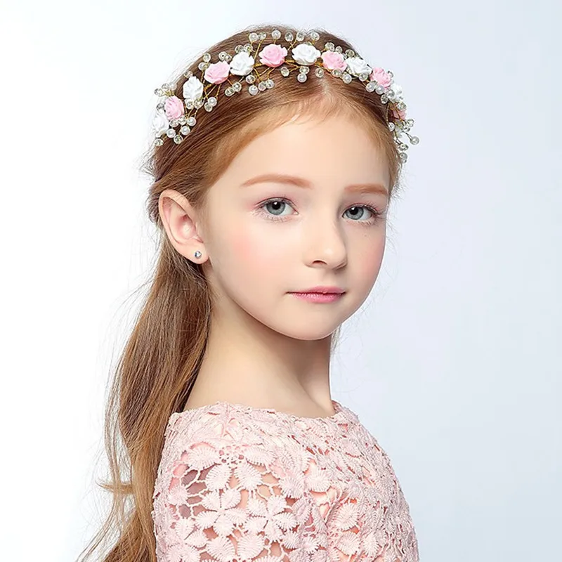 Kids Headwear Girl Pattern Princess Hair Decorate Band Flower Children Full Dress Show Accessories | Детская одежда и обувь