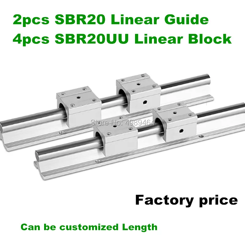 2pcs SBR20 linear guide 900 1000 1200 mm 20mm Linear rails 4pcs SBR20UU Ball Bearing Block CNC Router | Обустройство дома