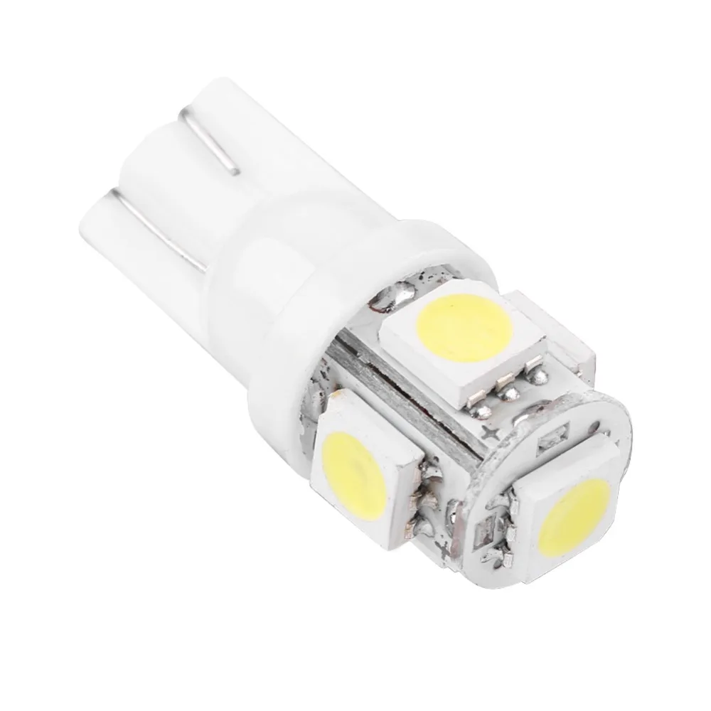 1 шт. 5SMD 5050 Чипсет светодиодный автомобильный Светильник лампы белого цвета для T10