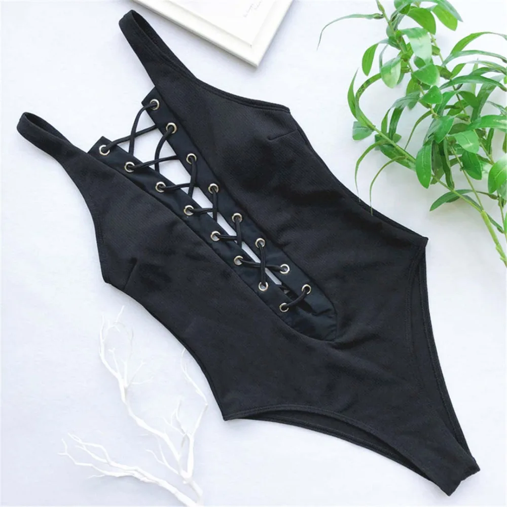 MUXILOVE 2019 Сексуальная Узелок Для женщин Плавание одежда ребристые U Назад Одна
