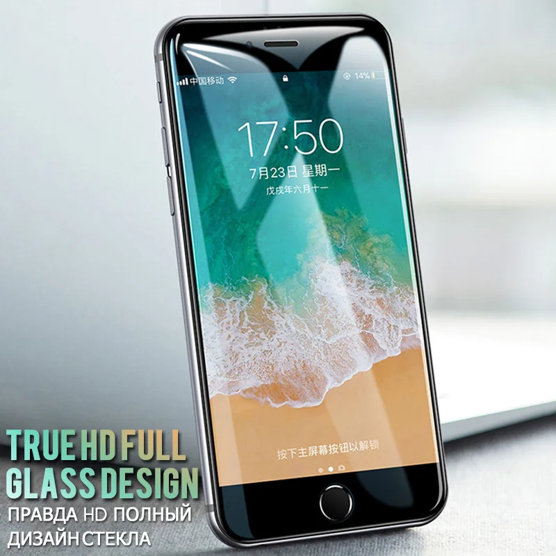 Защитное стекло 6D для iPhone 6 6s 7 Plus X XS MAX полное покрытие закаленное Защитная пленка