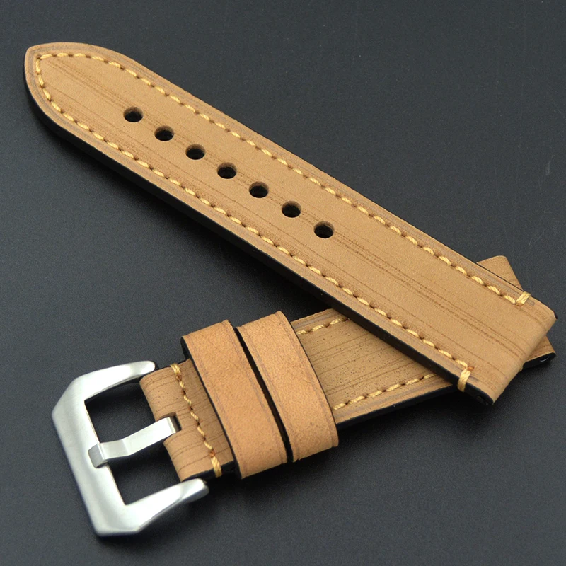2020 high quality Watch Accessories Watch Band For PANERAI FOSSIL Genuine Leather Strap Brown 20 22 24 26mm Watchband Bracelet