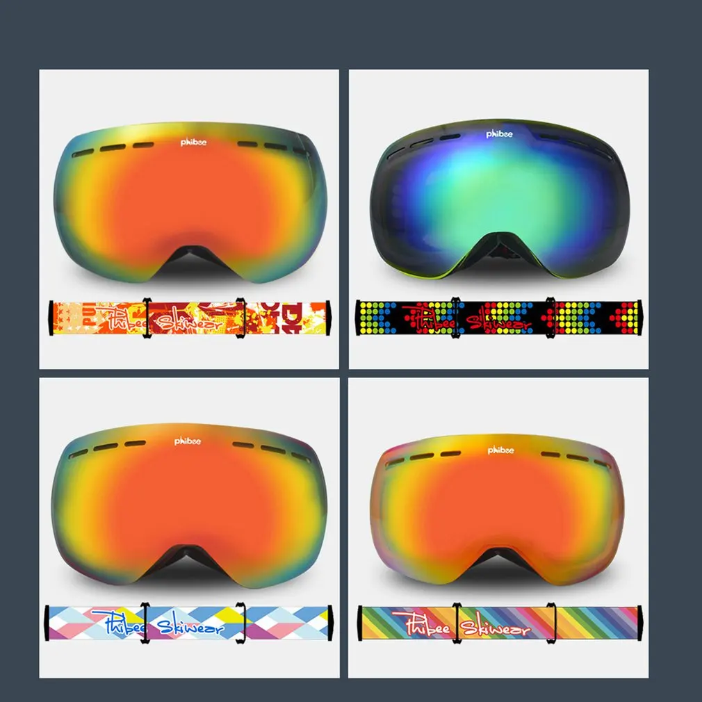 Лыжные очки двухслойные UV400 Анти-туман большая Лыжная маска Лыжный спорт дети