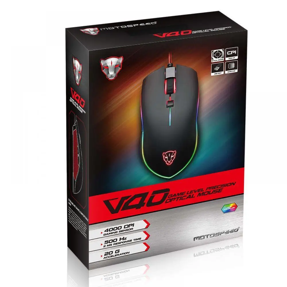 Motospeed V40 Профессиональный USB Проводная игровая Мышь 6 Кнопка оптический с