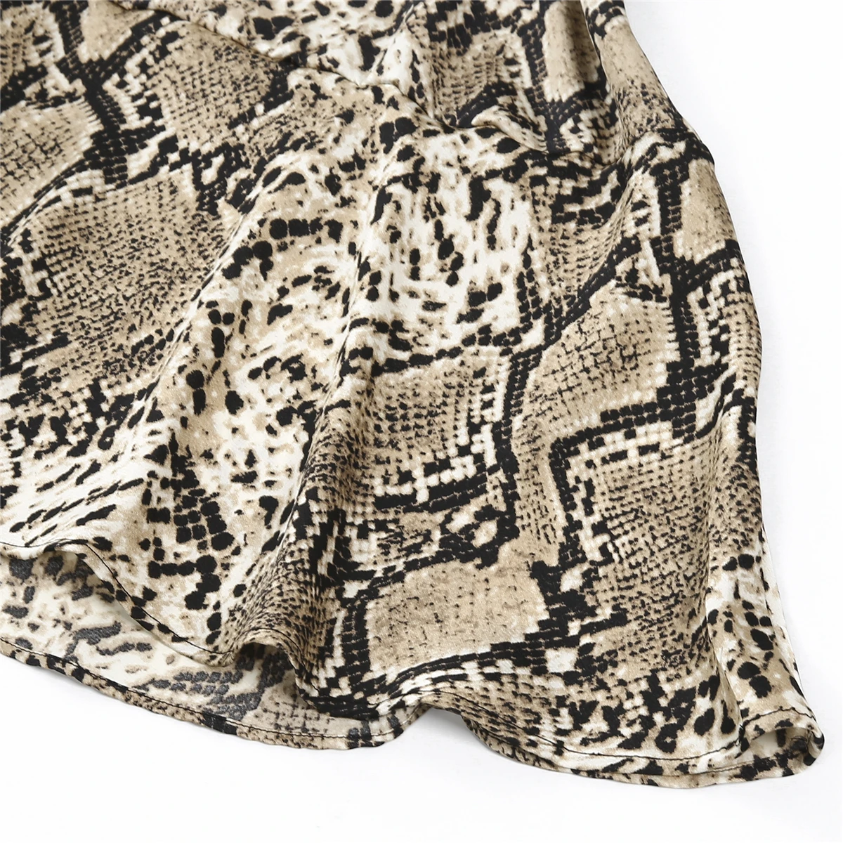 Женское платье с длинным рукавом пляжный сарафан в стиле бохо змеиная кожа лето