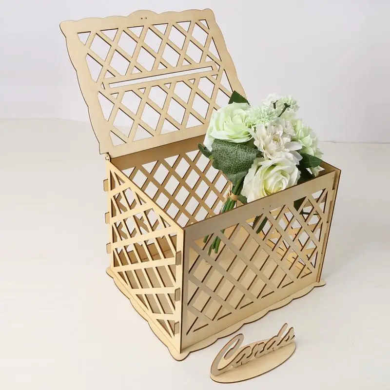 11 Design DIY Wedding Gift Card Box Wooden Money with Lock Beautiful Decoration Supplies for Birthday Party Dropship | Дом и сад