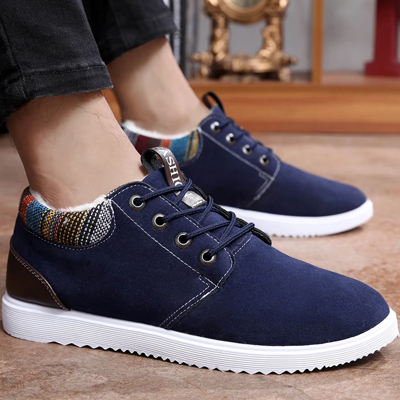 Audorci 2018 Winter Fashion Men Casual Shoes Man Comfortable Lace-up Shoe Male Outdoor Keep Warm Size 39-44 With Fur | Обувь